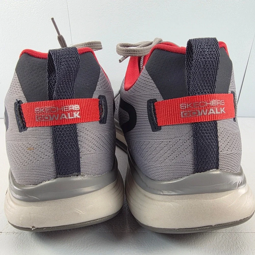 Skechers‎ Go Walk Mens Size 13 Grey Red Arch Fit Hyper Burst Athletic Shoes